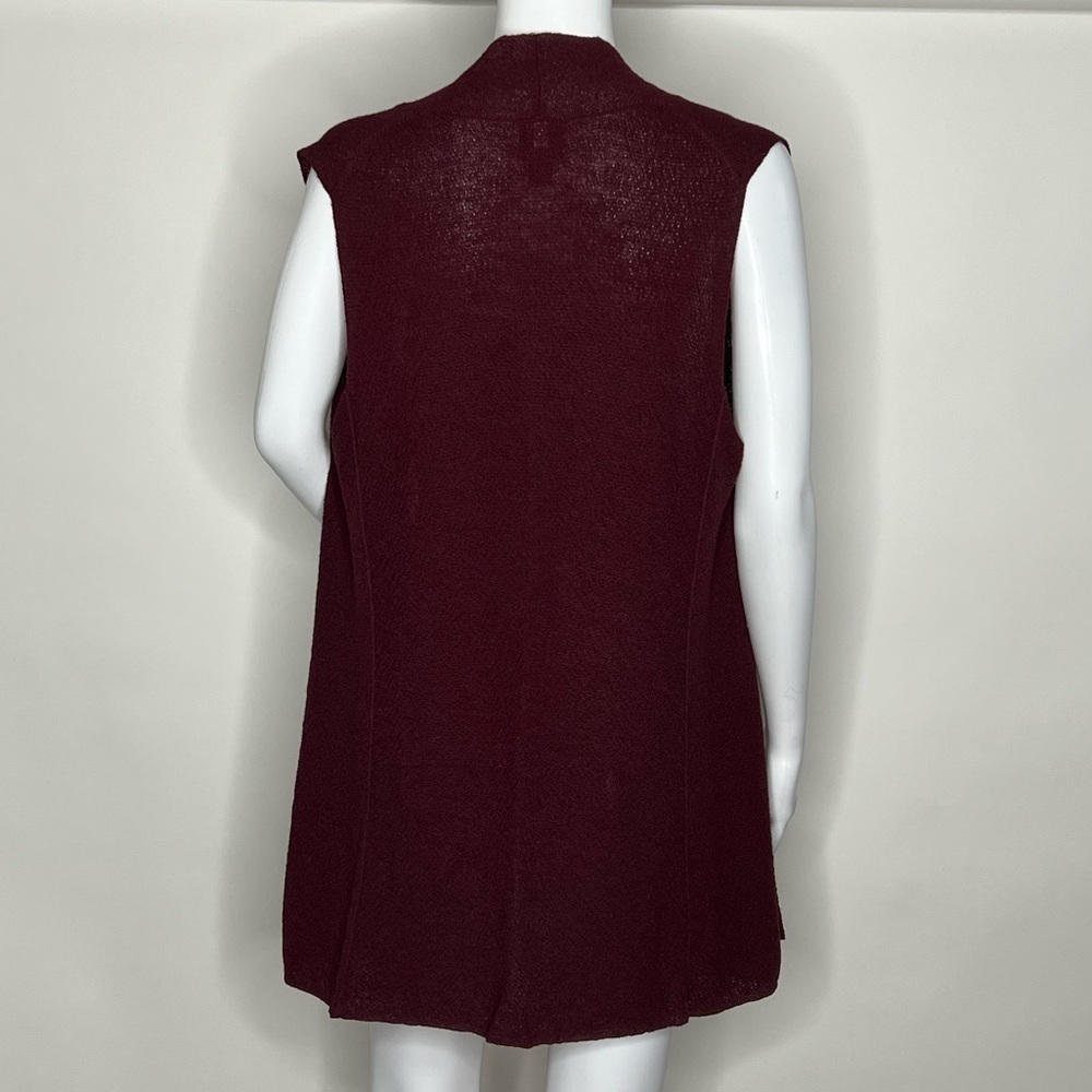 Eileen Fisher 100% Wool Open Front Vest - Picture 4 of 6